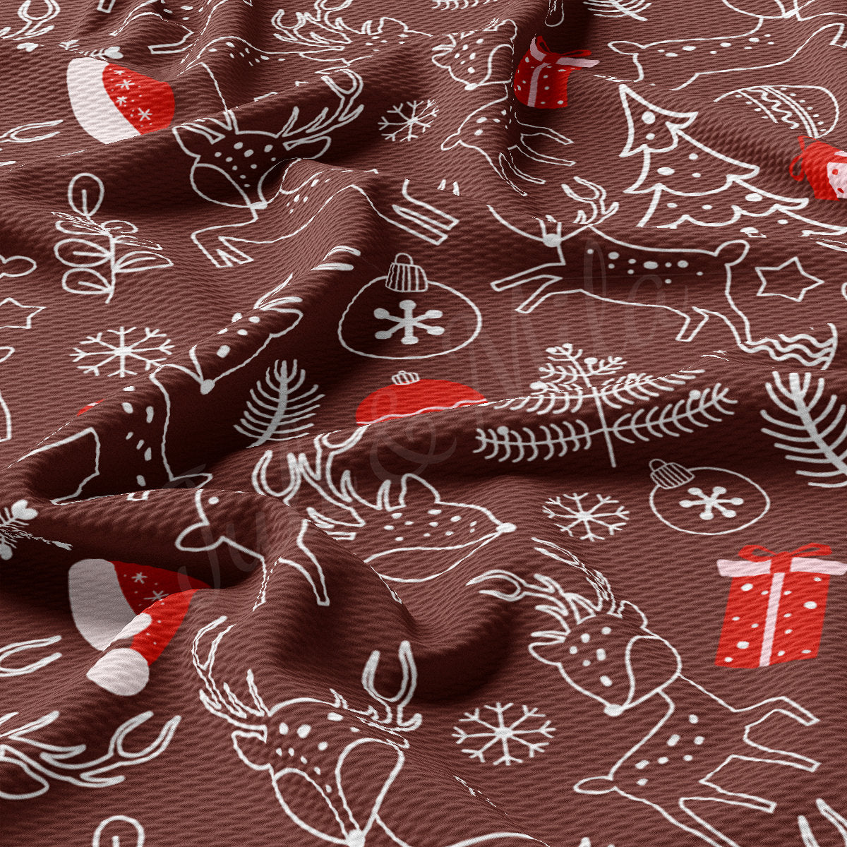 Christmas Printed Liverpool Bullet Textured Fabric by the yard 4Way Stretch Solid Strip Thick Knit Liverpool Fabric AA2164