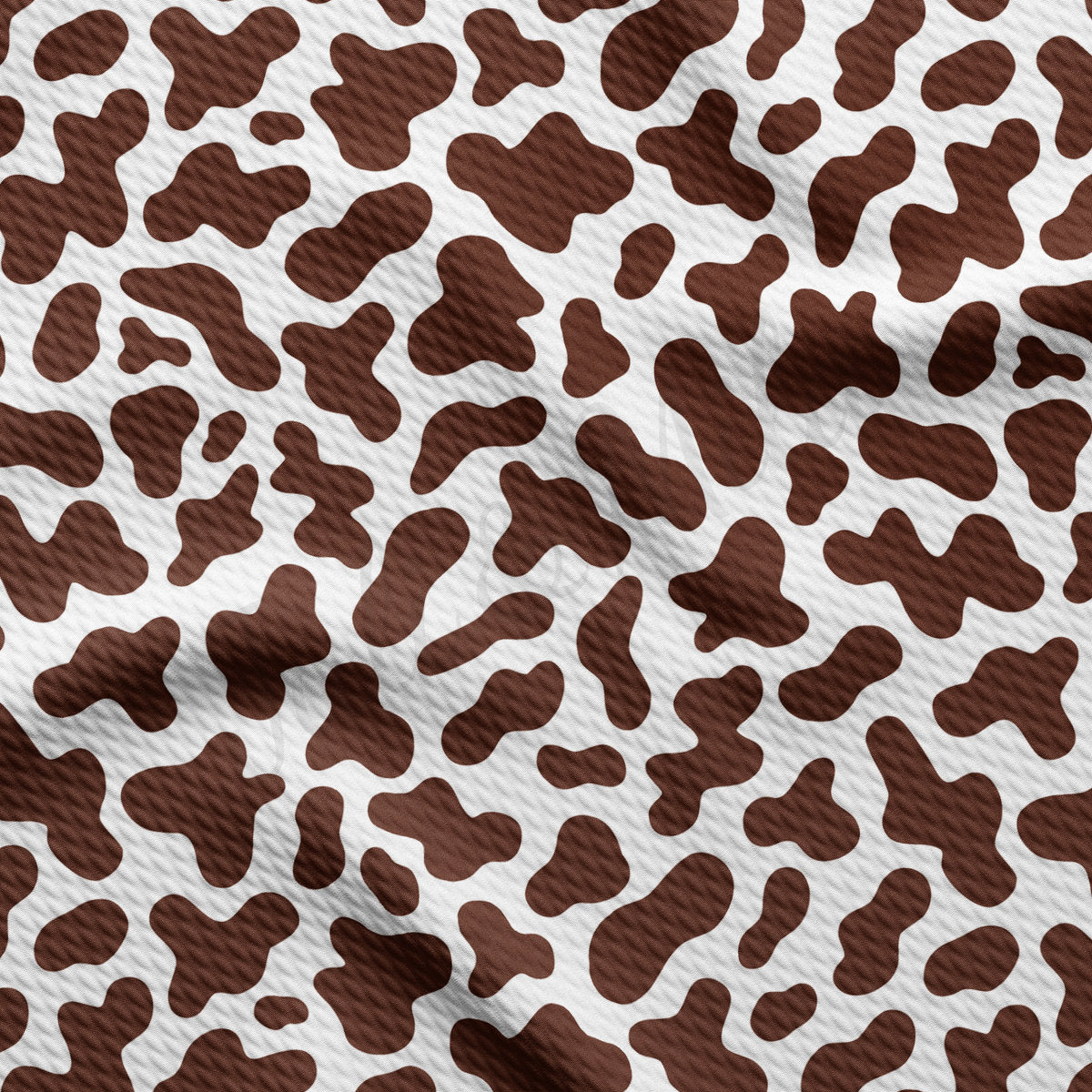 Brown Cow Spot Printed Liverpool Bullet Textured Fabric by the yard 4Way Stretch Solid Strip Thick Knit Liverpool Fabric AA2171
