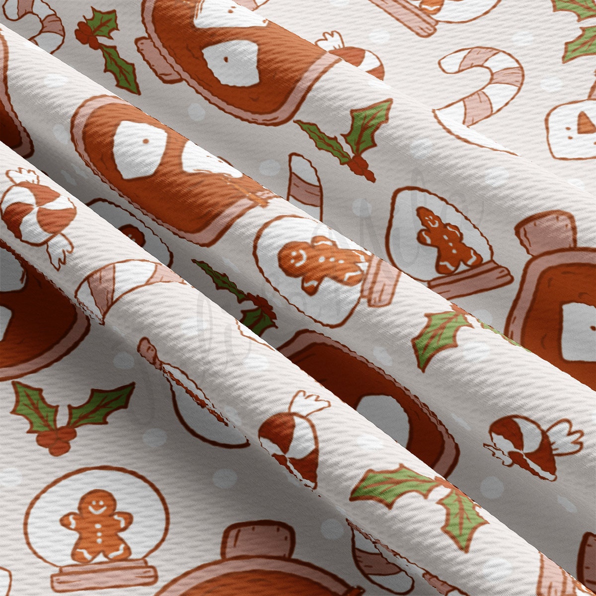 Christmas Printed Liverpool Bullet Textured Fabric by the yard 4Way Stretch Solid Strip Thick Knit Liverpool Fabric AA2120