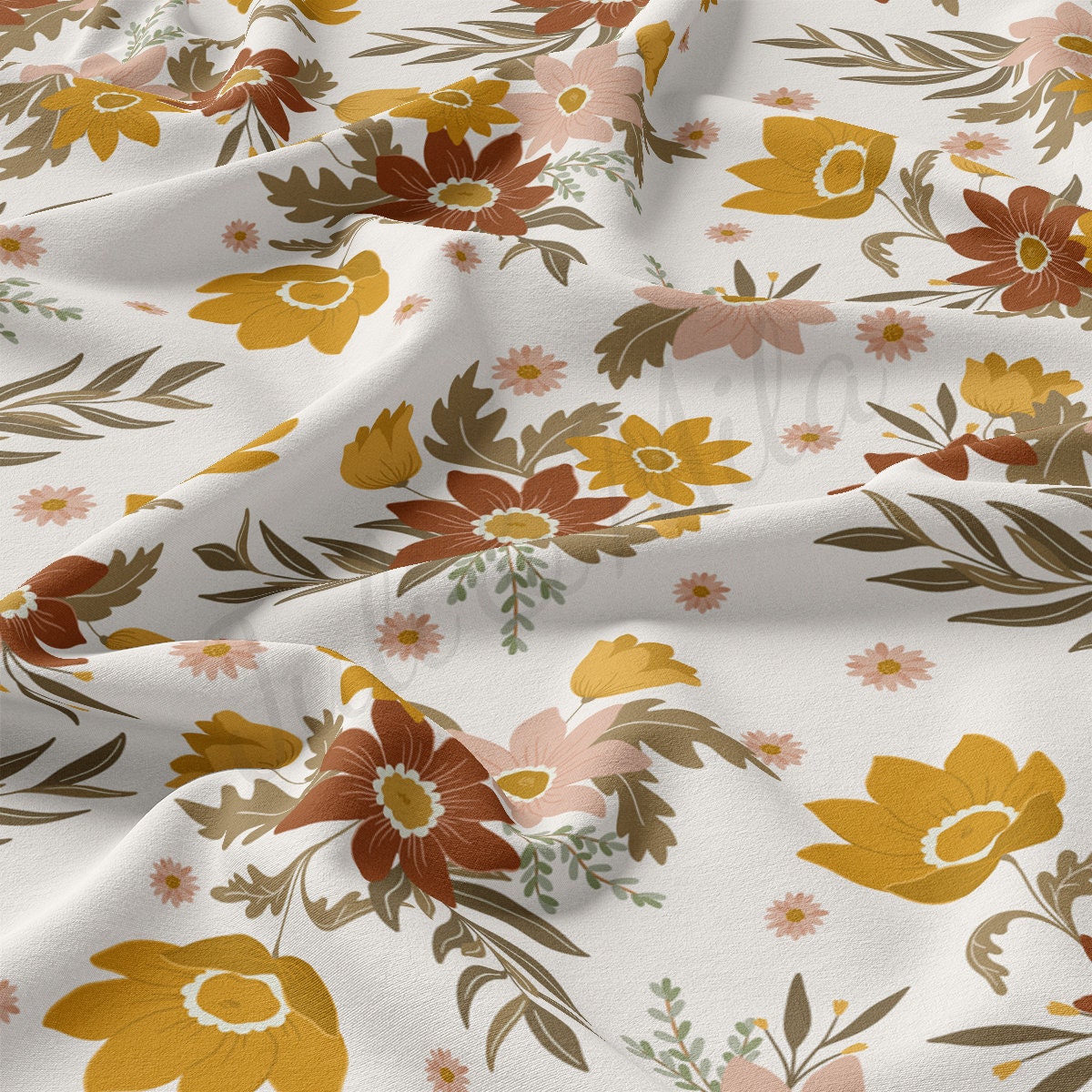 Floral DBP Fabric Double Brushed Polyester Fabric by the Yard DBP Jersey Stretchy Soft Polyester Stretch Fabric DBP2176