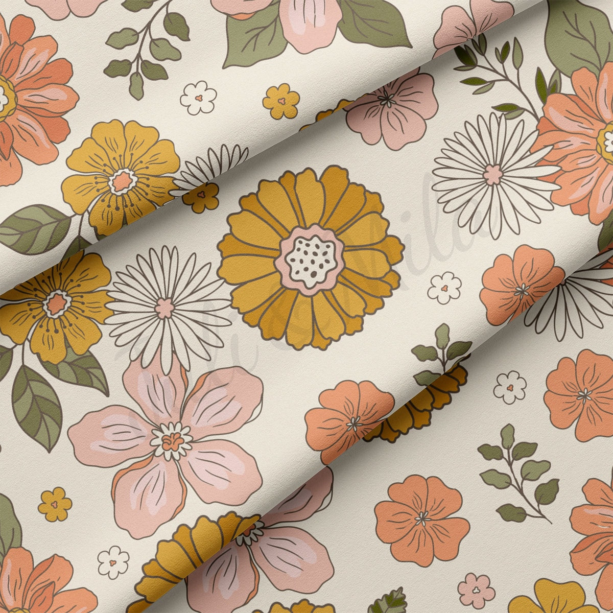 Floral DBP Fabric Double Brushed Polyester Fabric by the Yard DBP Jersey Stretchy Soft Polyester Stretch Fabric DBP2194