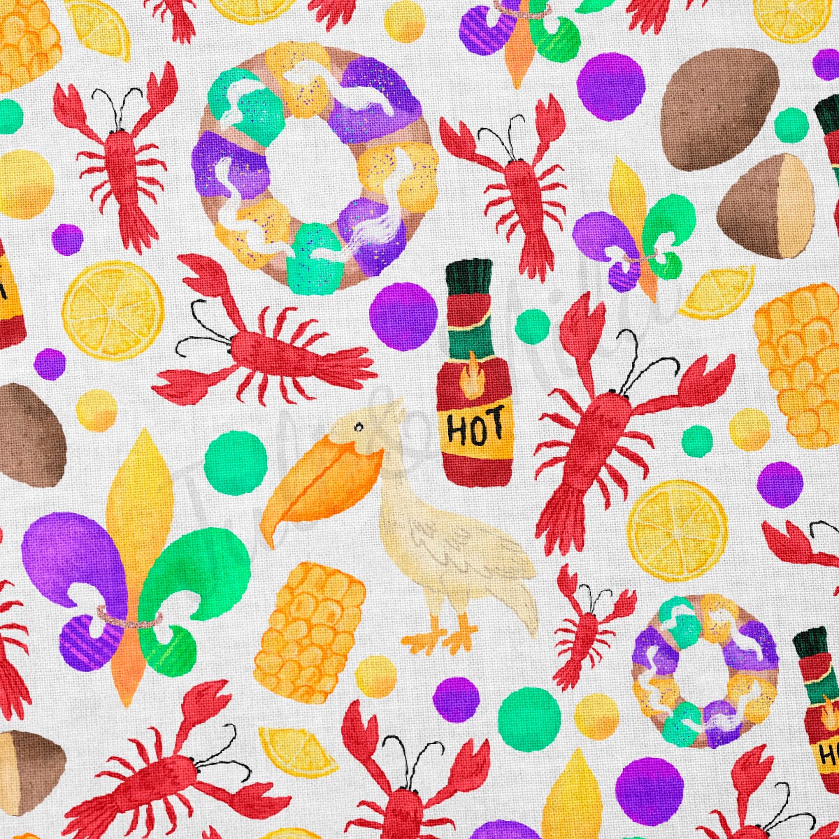 100% Cotton Fabric By the Yard Printed in USA Cotton Sateen -  Cotton Mardi Gras  CTN2123