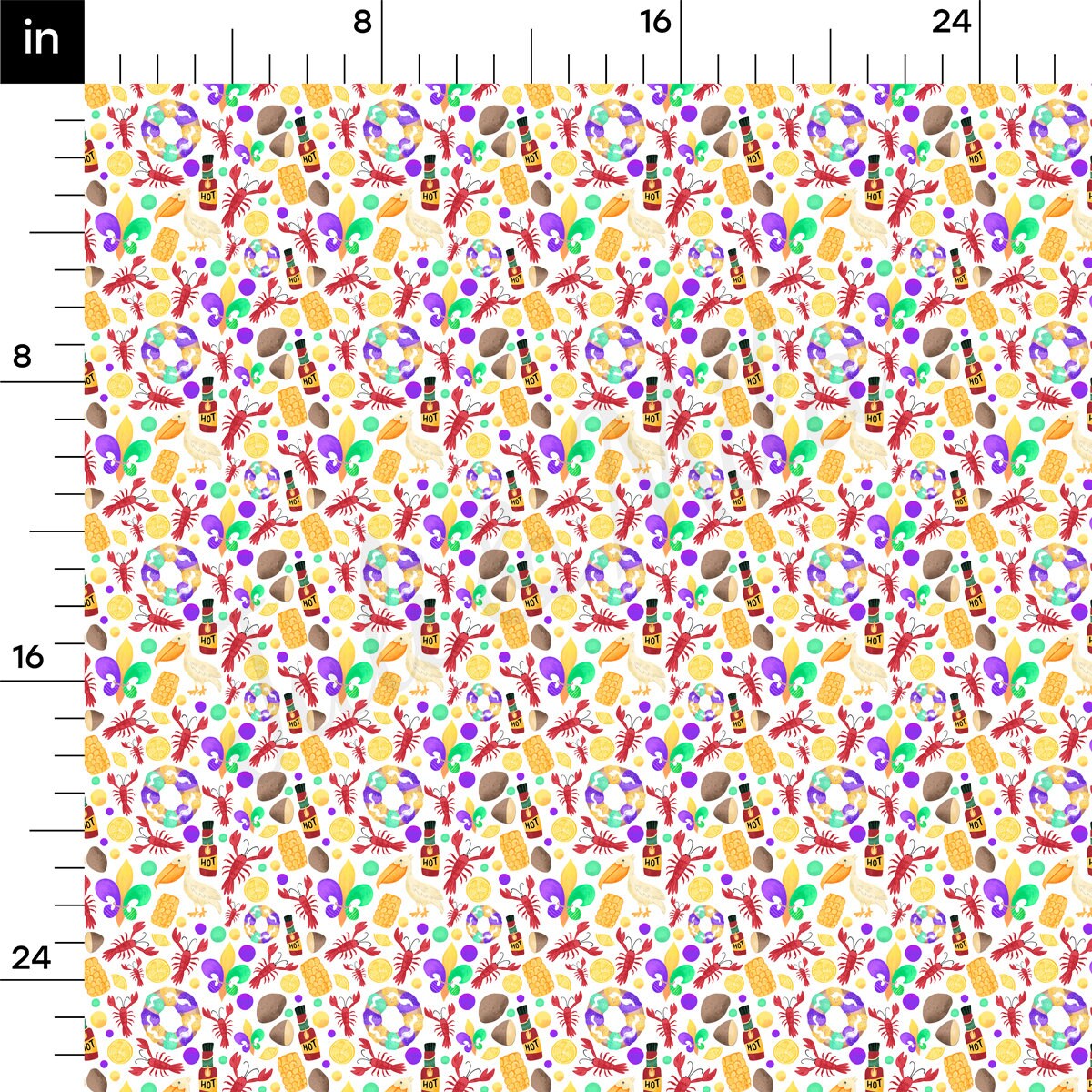 100% Cotton Fabric By the Yard Printed in USA Cotton Sateen -  Cotton Mardi Gras  CTN2123