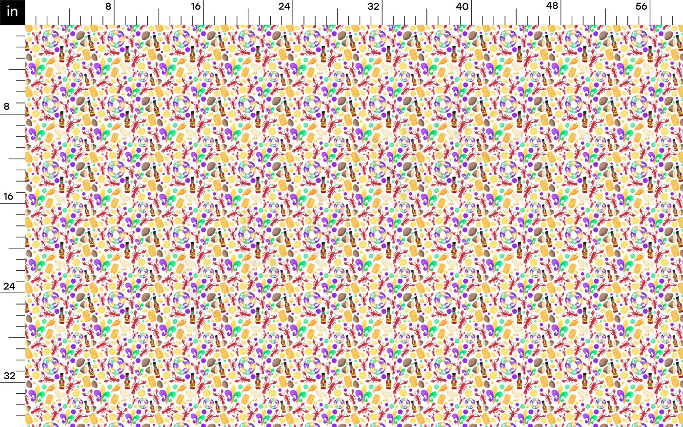100% Cotton Fabric By the Yard Printed in USA Cotton Sateen -  Cotton Mardi Gras  CTN2123