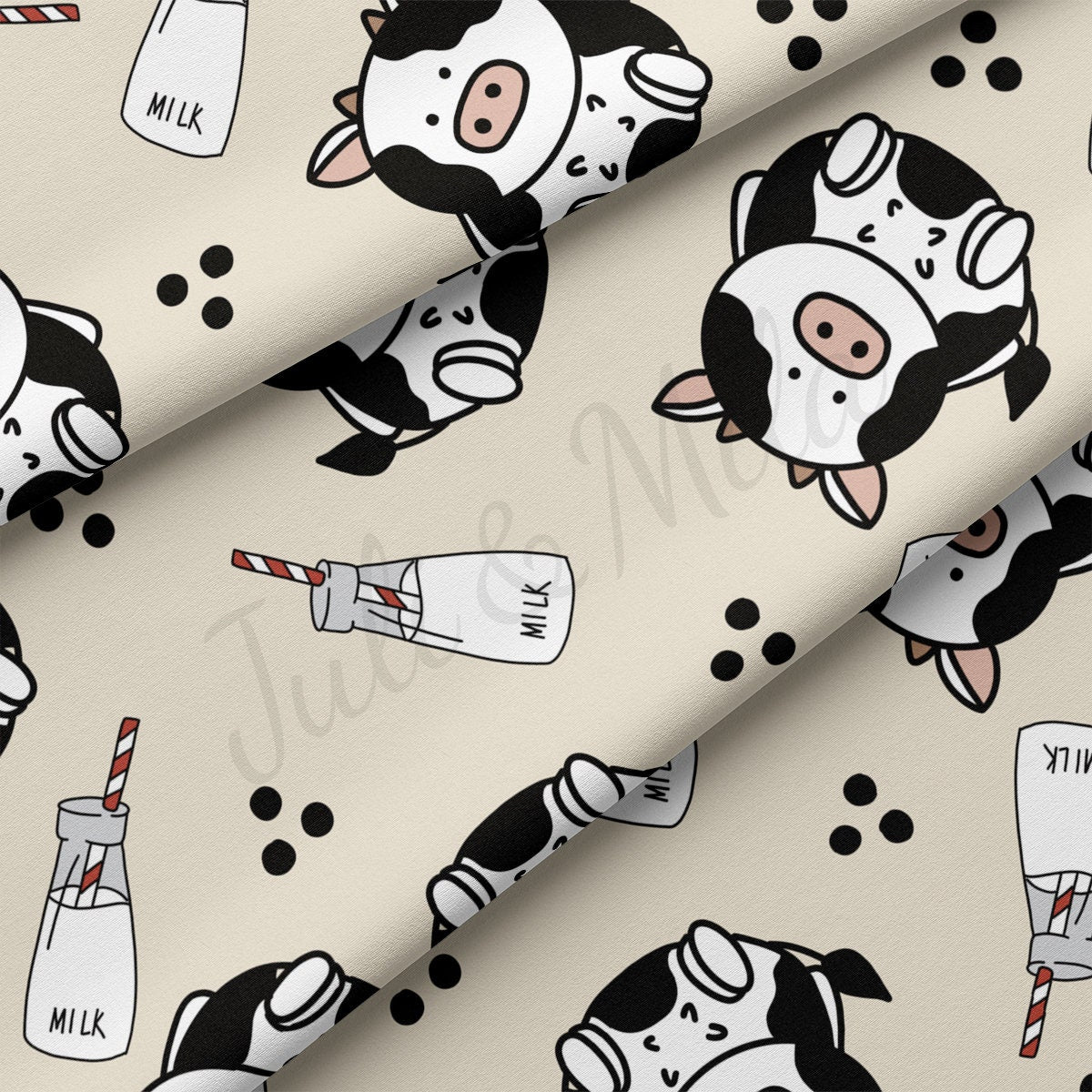 DBP Fabric Double Brushed Polyester Fabric by the Yard DBP Jersey Stretchy Soft Polyester Stretch Fabric DBP2108 Cow