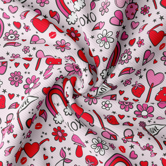 Rib Knit Fabric RBK2246 Valentine's Day