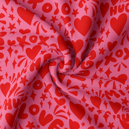 Rib Knit Fabric  RBK2251 Valentine's Day