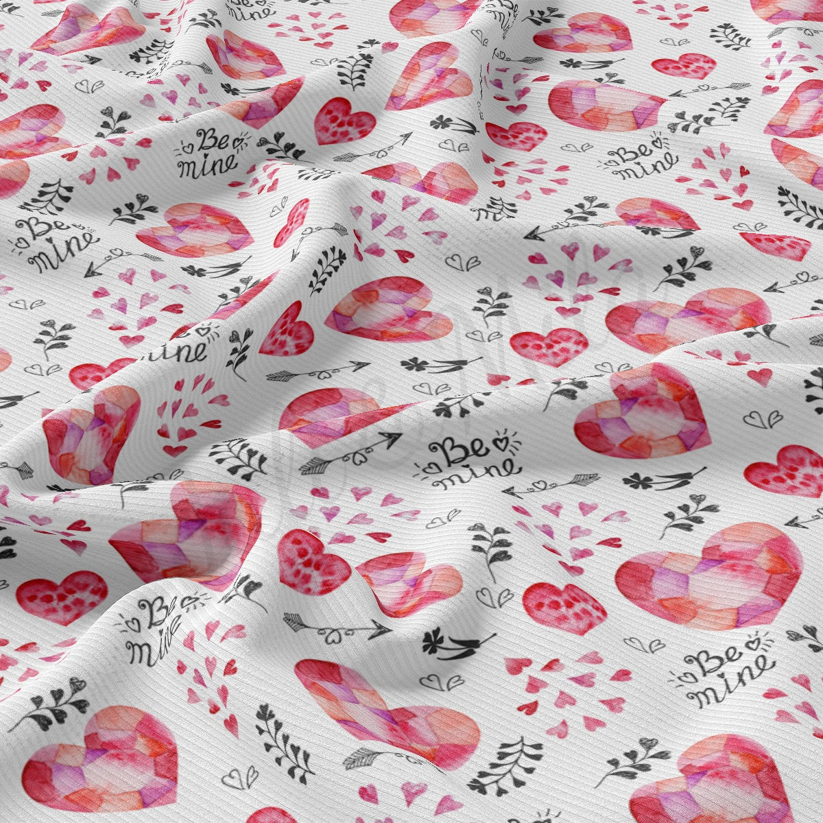 Rib Knit Fabric RBK2259 Valentine's Day