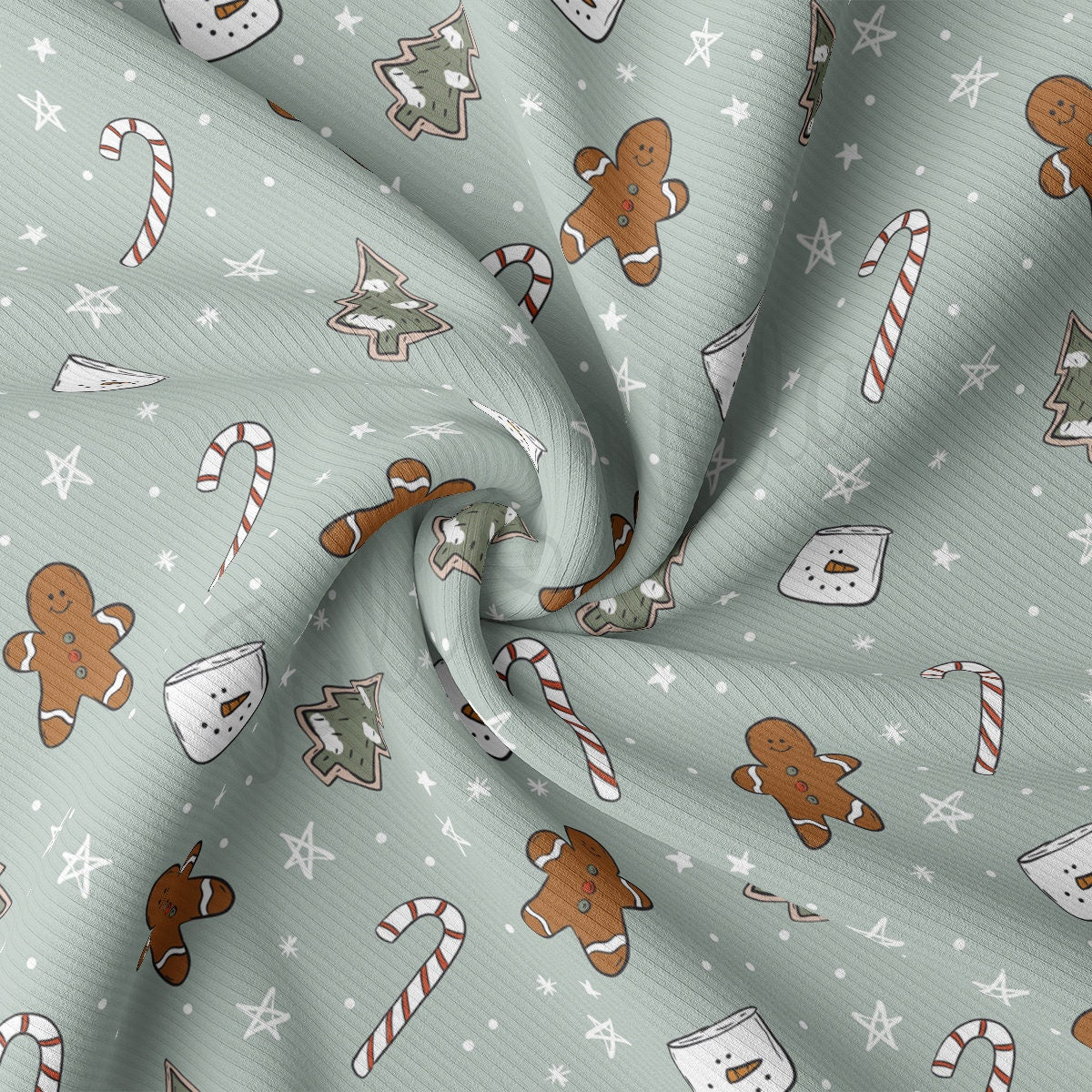 Rib Knit Fabric by the Yard Ribbed Jersey Stretchy Soft Polyester Stretch Fabric 1 Yard  RBK2127 Christmas