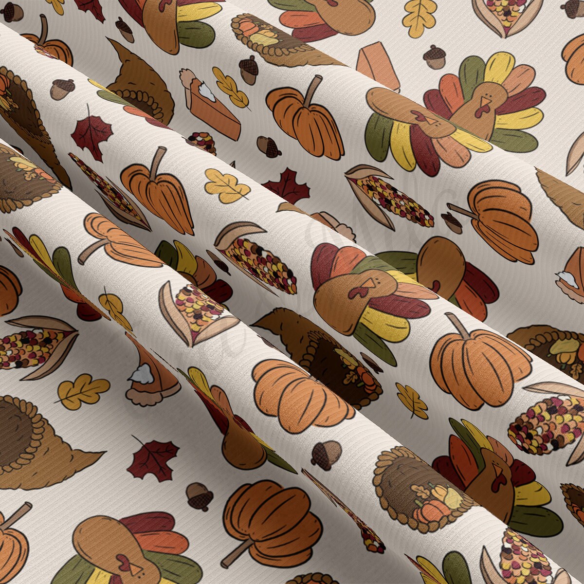 Rib Knit Fabric RBK2156 Thanksgiving