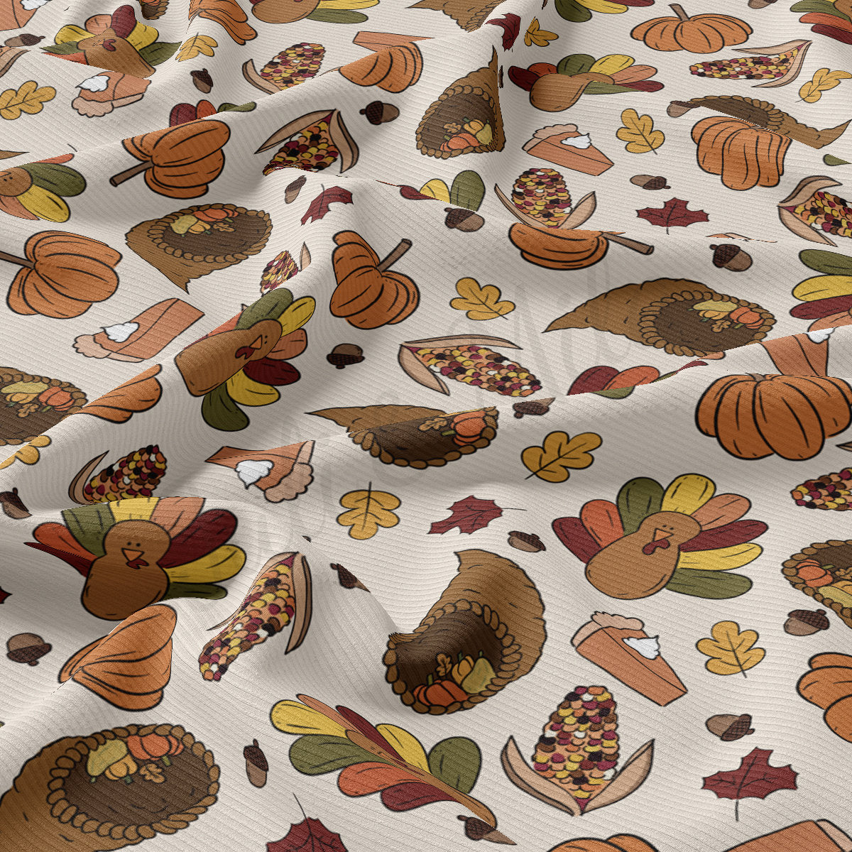 Rib Knit Fabric RBK2156 Thanksgiving