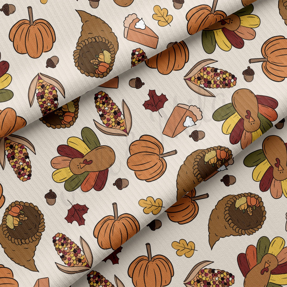 Rib Knit Fabric RBK2156 Thanksgiving