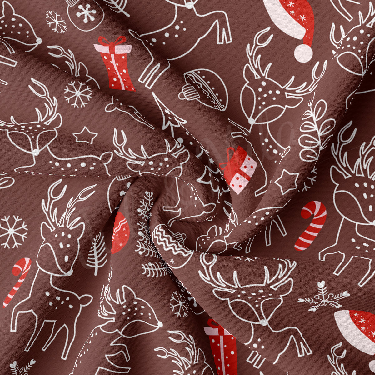 Christmas Printed Liverpool Bullet Textured Fabric by the yard 4Way Stretch Solid Strip Thick Knit Liverpool Fabric AA2164
