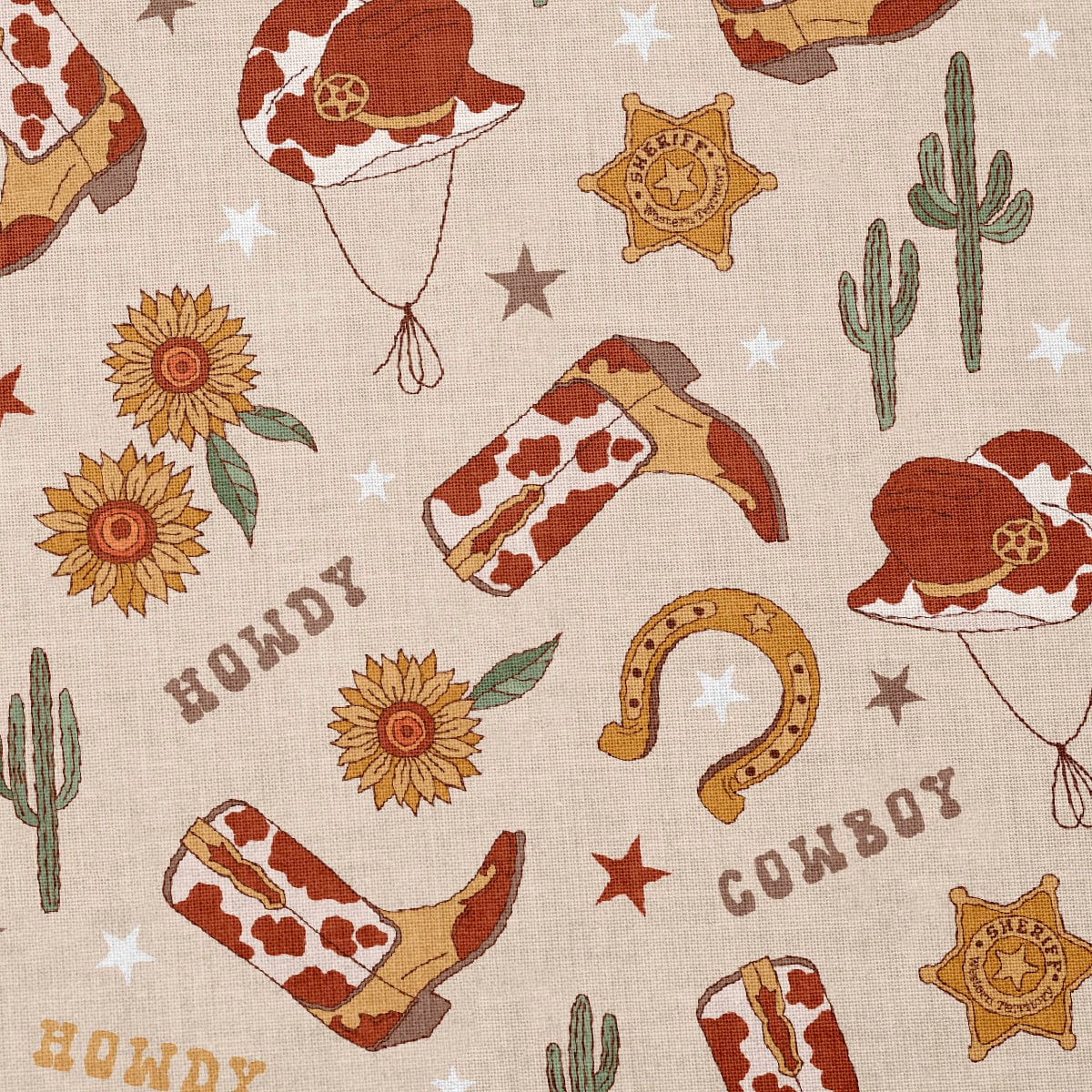 100% Cotton Fabric By the Yard Printed in USA Cotton Sateen -  Cotton  CTN2174 Boho Western