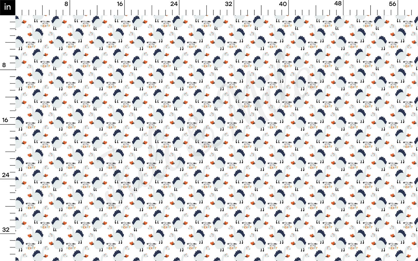 Only in My Heart Dino Bullet Fabric AA2231