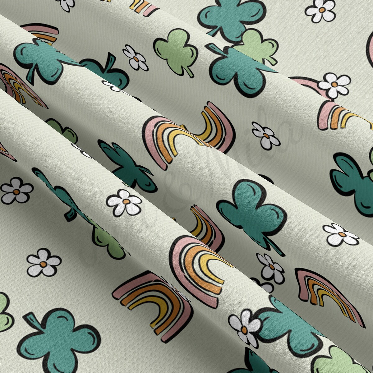 Rib Knit Fabric RBK2287 St. Patrick's Day