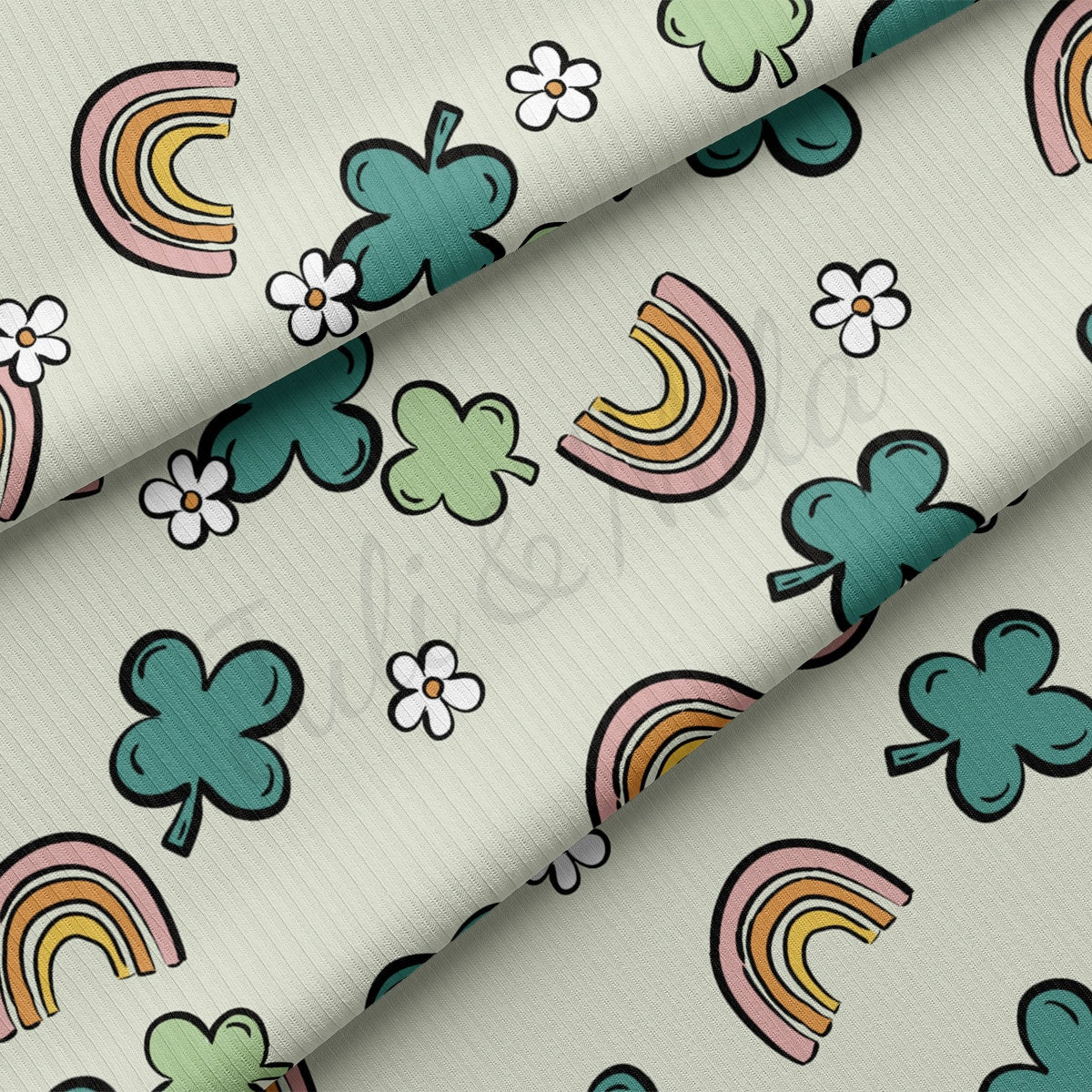 Rib Knit Fabric RBK2287 St. Patrick's Day