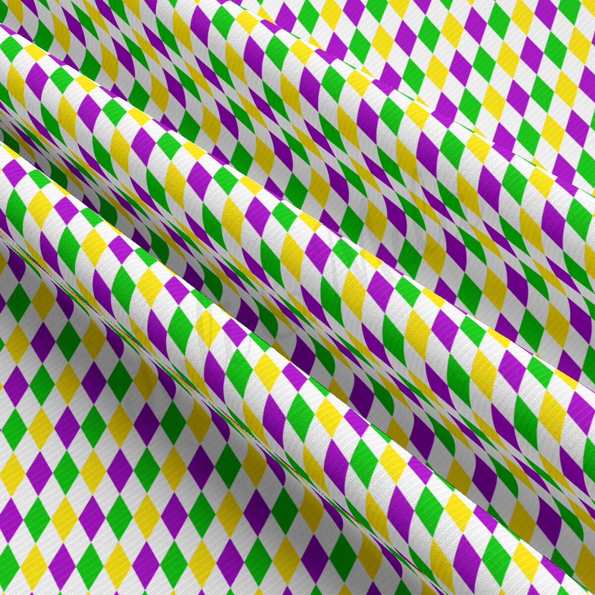 Rib Knit Fabric RBK2352 Mardi Gras