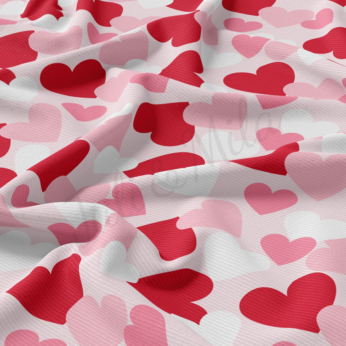 Rib Knit Fabric by the Yard Ribbed Jersey Stretchy Soft Polyester Stretch  Fabric 1 Yard RBK2278 Valentine's Day