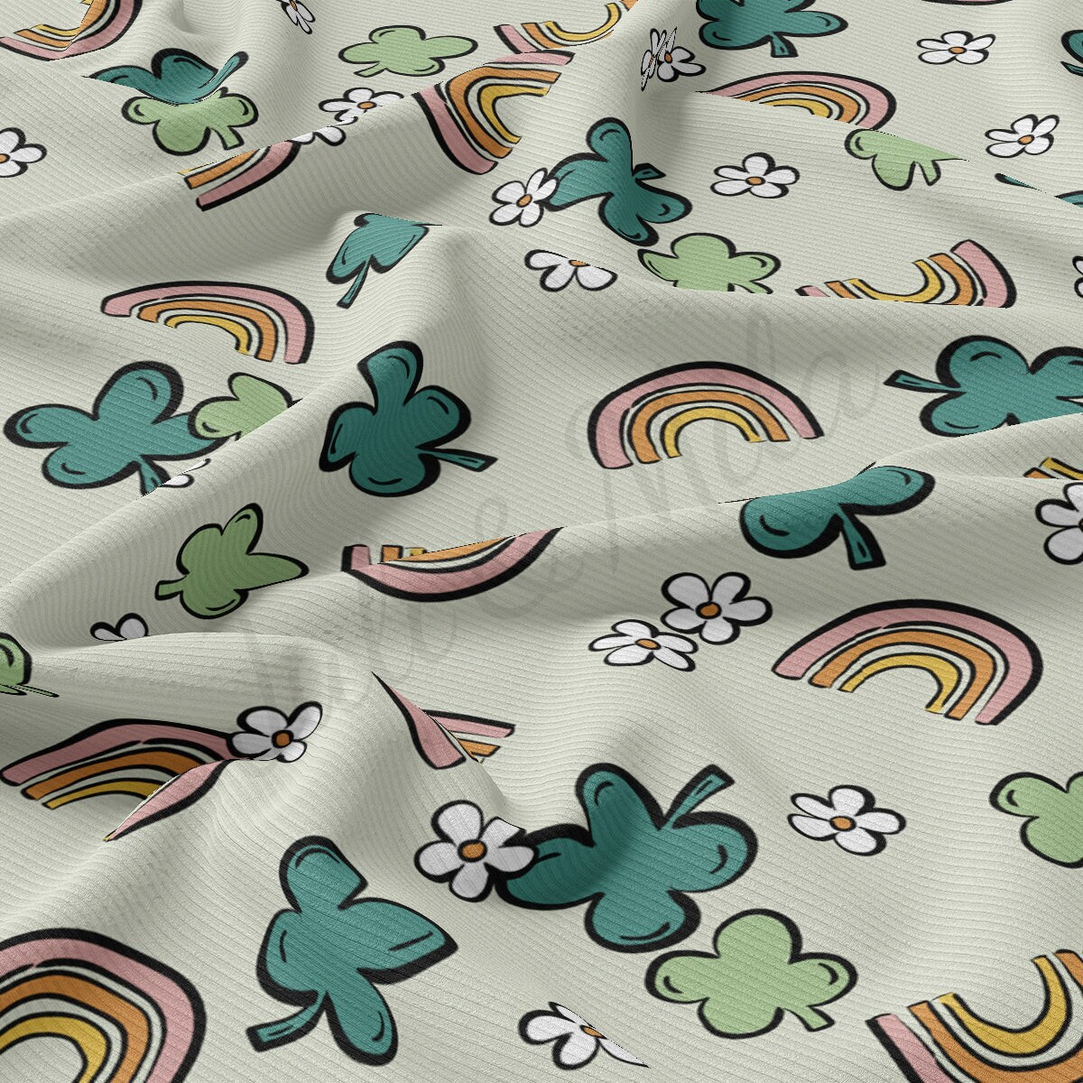 Rib Knit Fabric RBK2287 St. Patrick's Day