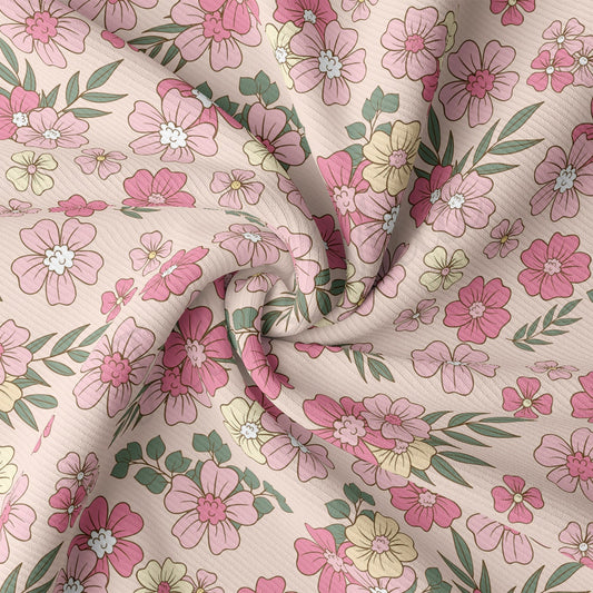 Rib Knit Fabric RBK2387 Floral