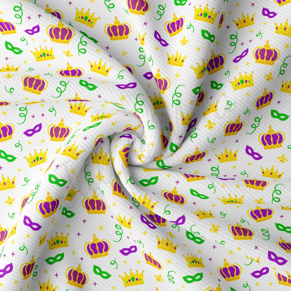 Rib Knit Fabric  RBK2347 Mardi Gras