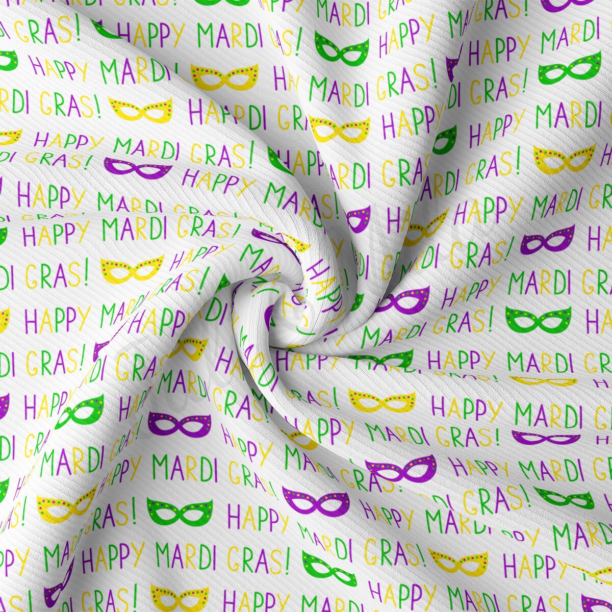 Rib Knit Fabric  RBK2351 Mardi Gras