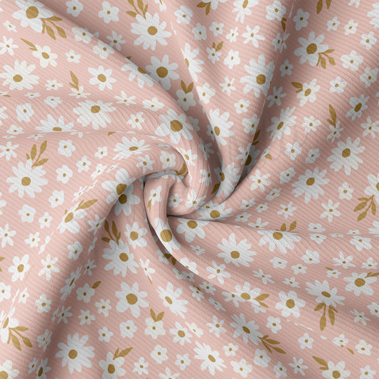 Rib Knit Fabric  RBK2439 Floral