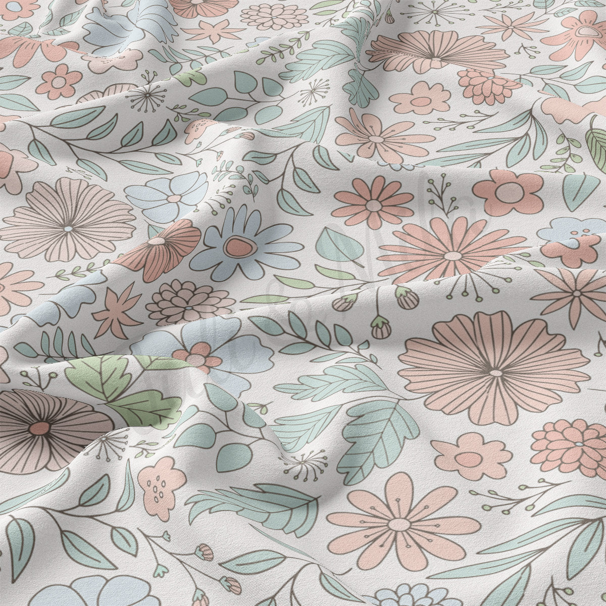 DBP Fabric Double Brushed Polyester Fabric DBP2413 Floral