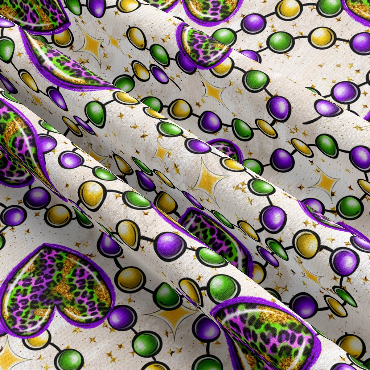 Rib Knit Fabric RBK2397 Mardi Gras