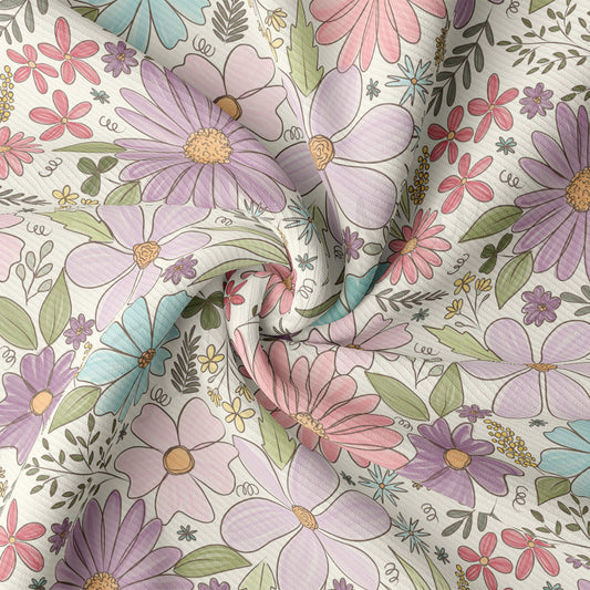 Rib Knit Fabric RBK2563 Floral
