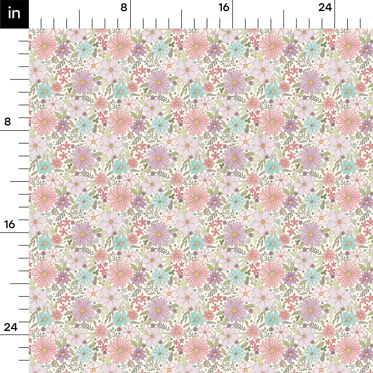 Rib Knit Fabric RBK2563 Floral