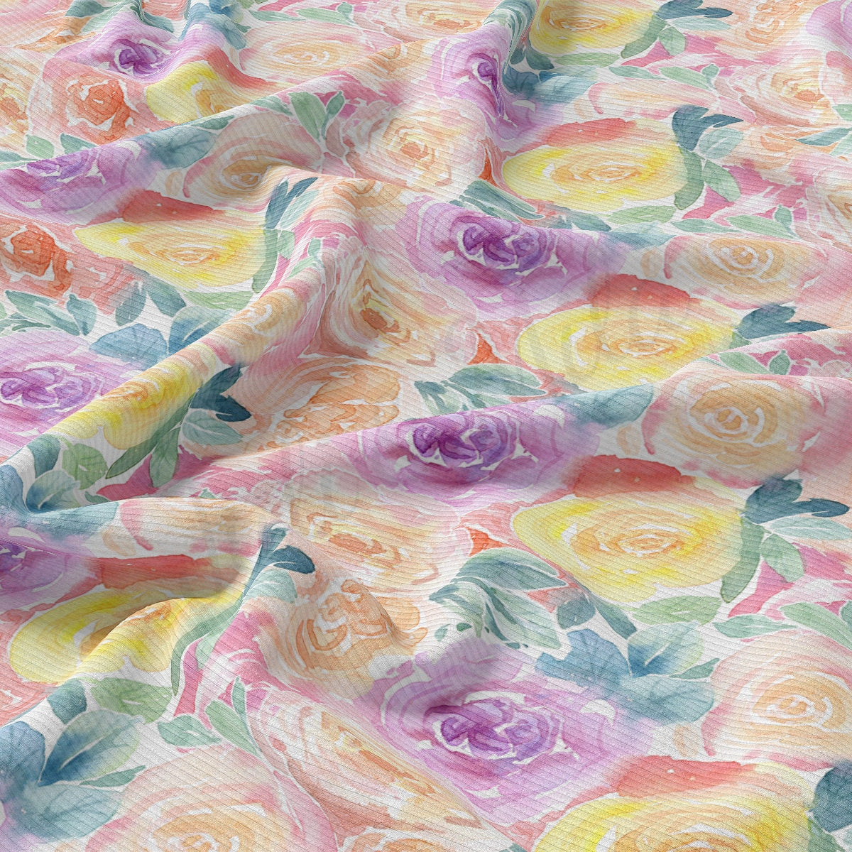 Rib Knit Fabric RBK2564 Floral