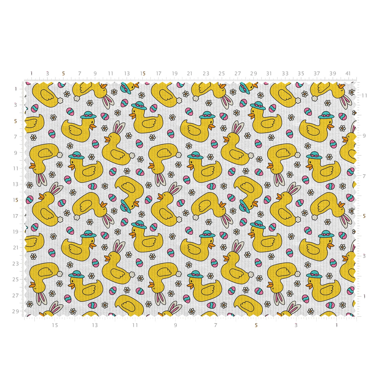Rib Knit Fabric RBK2591 Easter Ducks