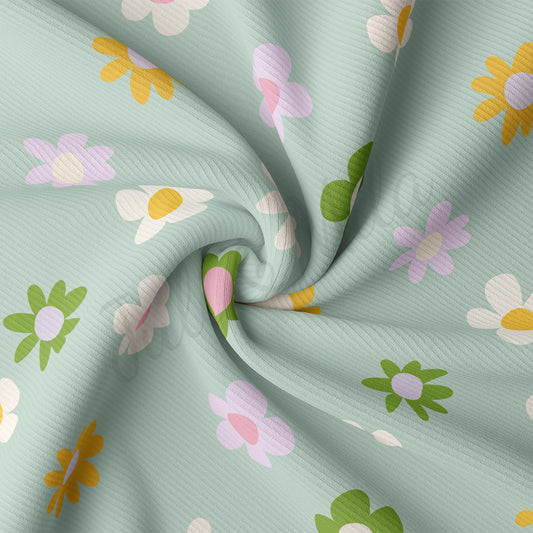 Rib Knit Fabric RBK2453 Floral