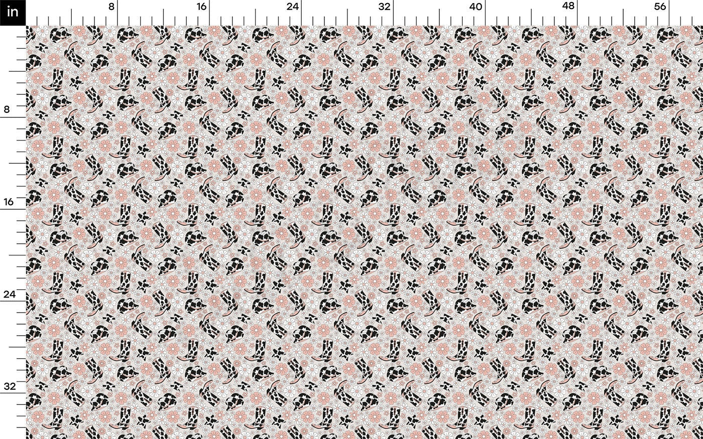 100% Cotton Fabric CTN2602 Boho Cow