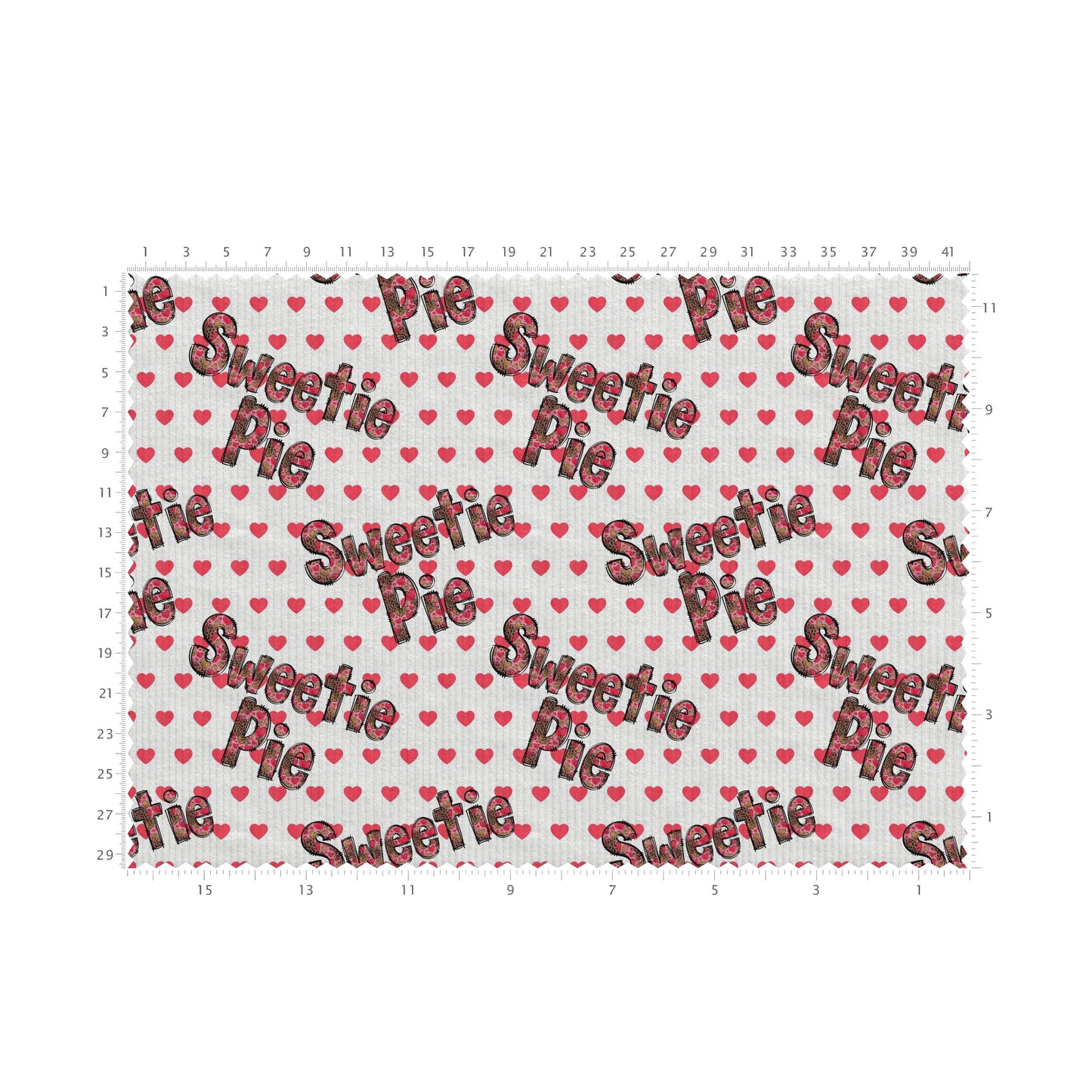 Rib Knit Fabric RBK2637 Valentine's Day Sweetie Pie