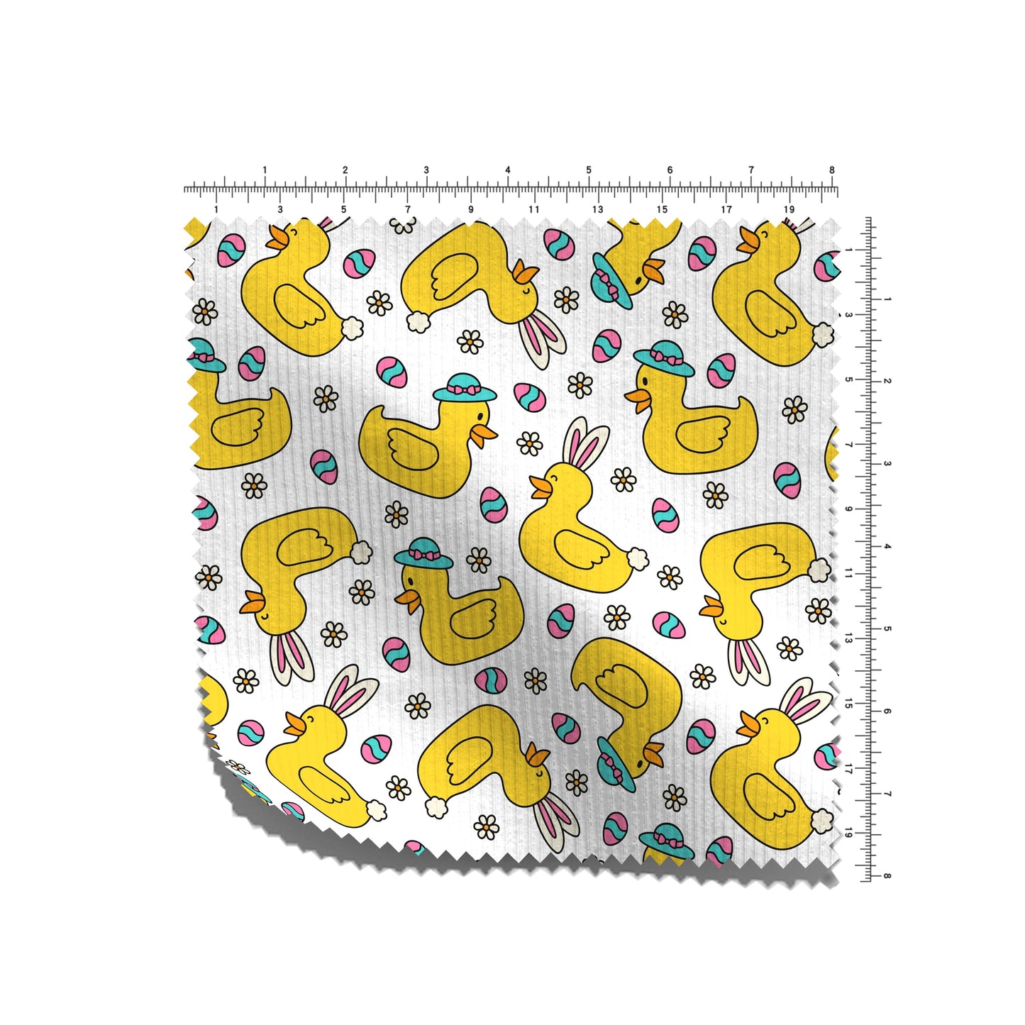 Rib Knit Fabric RBK2591 Easter Ducks