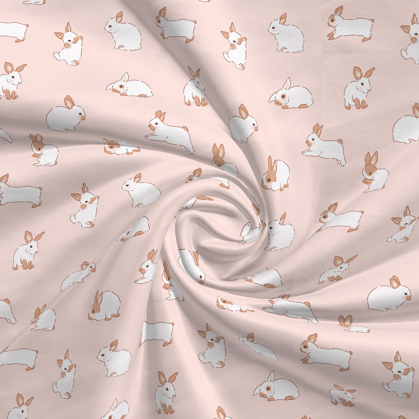100% Cotton Fabric By the Yard Printed in USA Cotton Sateen -  Cotton CTN2654 Bunnies