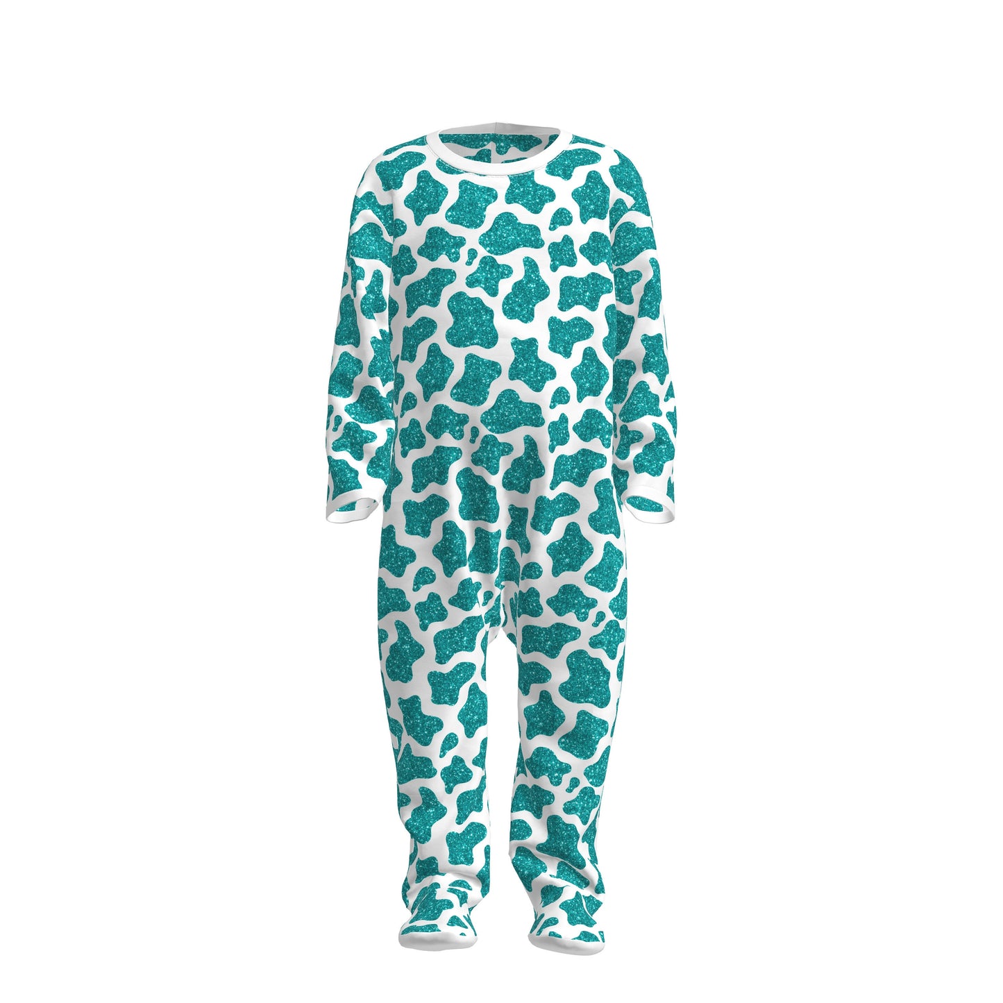 100% Cotton Fabric By the Yard Printed in USA Cotton Sateen -  Cotton CTN2634 Turquoise Glitter Cow