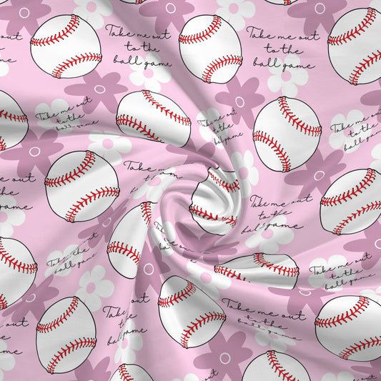 100% Cotton Fabric By the Yard Printed in USA Cotton Sateen -  Cotton CTN2635 Baseball