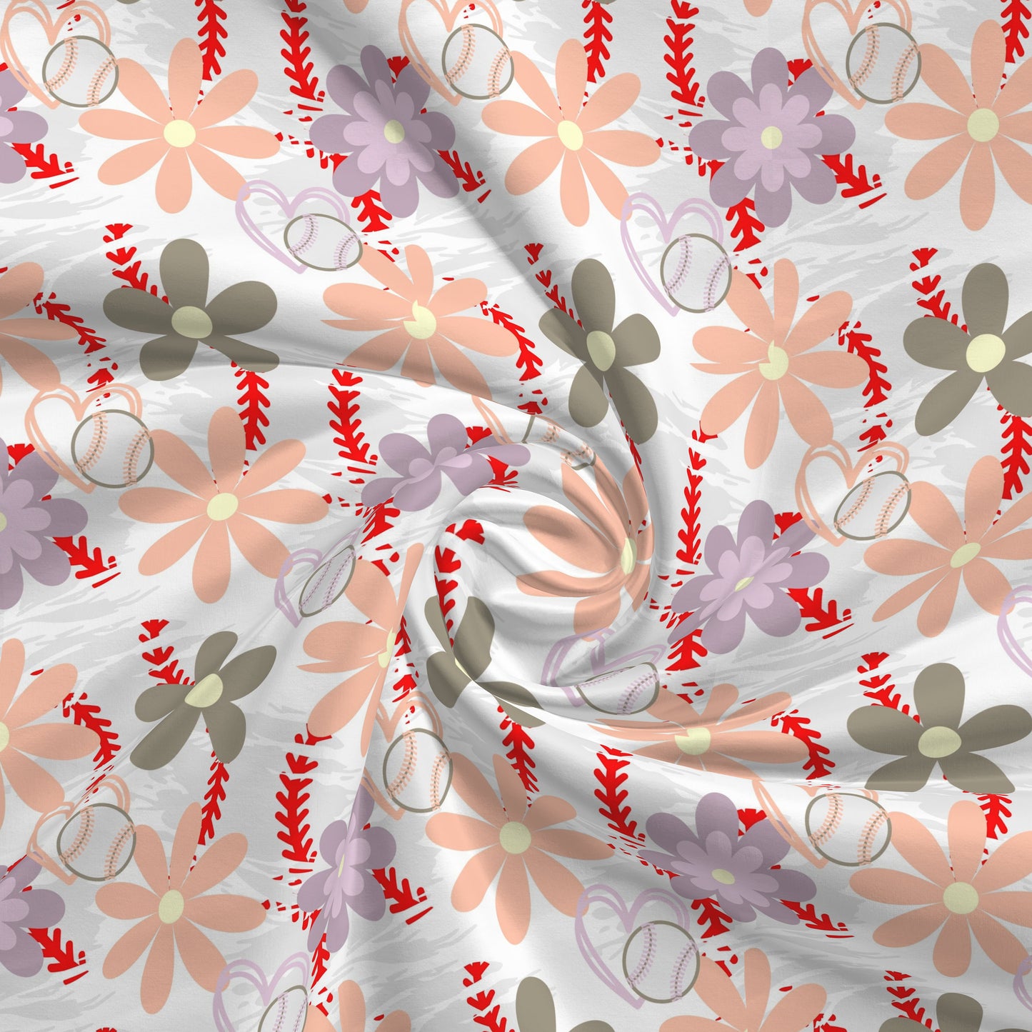 100% Cotton Fabric By the Yard Printed in USA Cotton Sateen -  Cotton CTN2636 Baseball