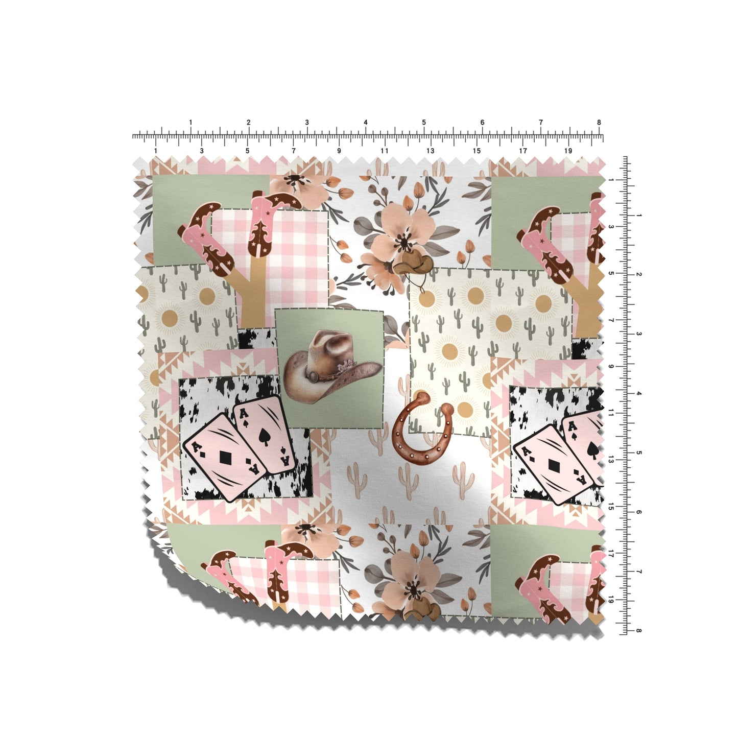 100% Cotton Fabric By the Yard Printed in USA Cotton Sateen -  Cotton CTN2642 Boho Western