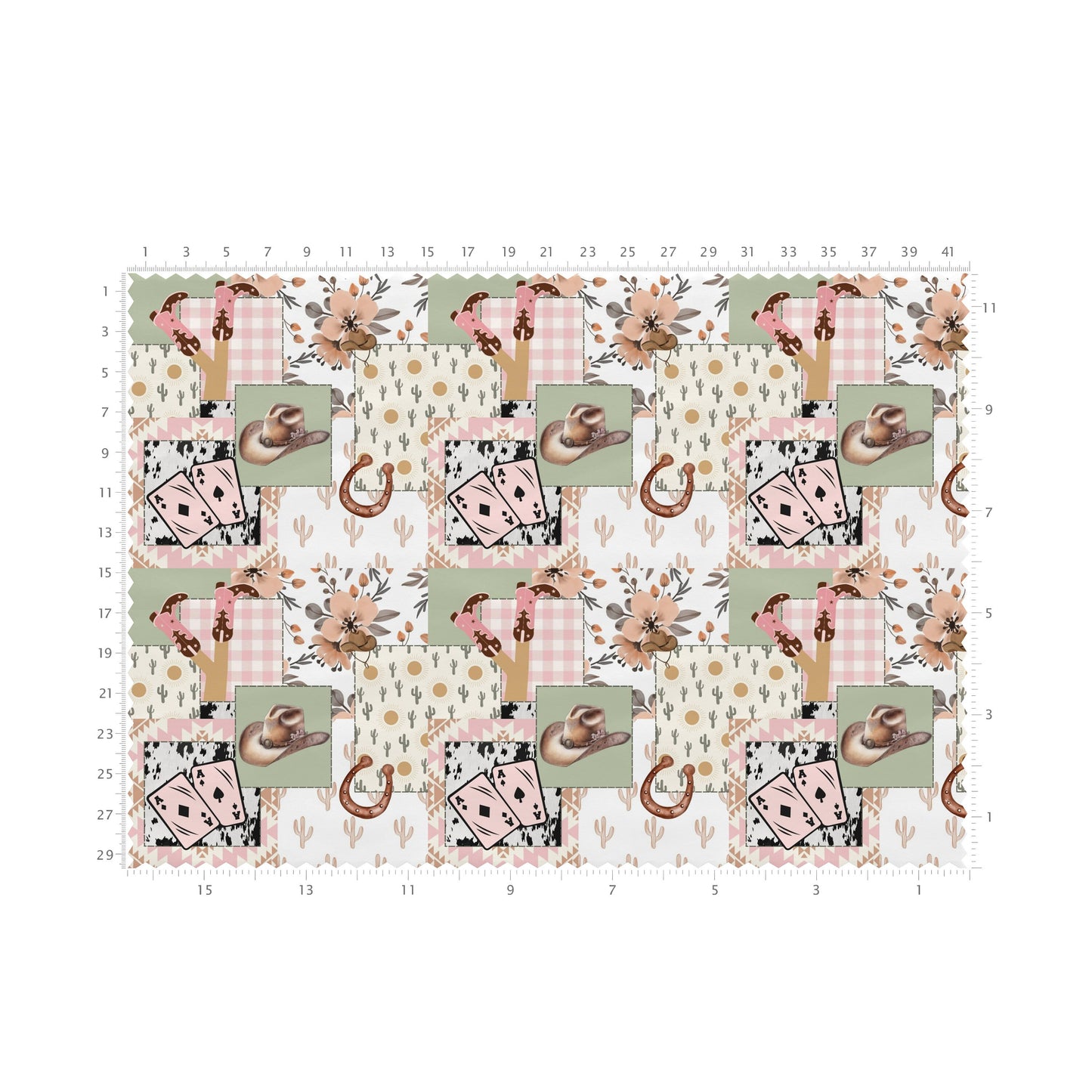 100% Cotton Fabric By the Yard Printed in USA Cotton Sateen -  Cotton CTN2642 Boho Western