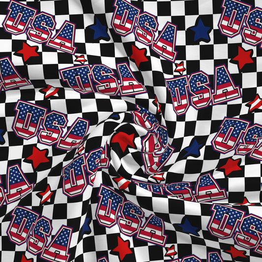 100% Cotton Fabric By the Yard Printed in USA Cotton Sateen -  Cotton CTN2648 USA 4th of July