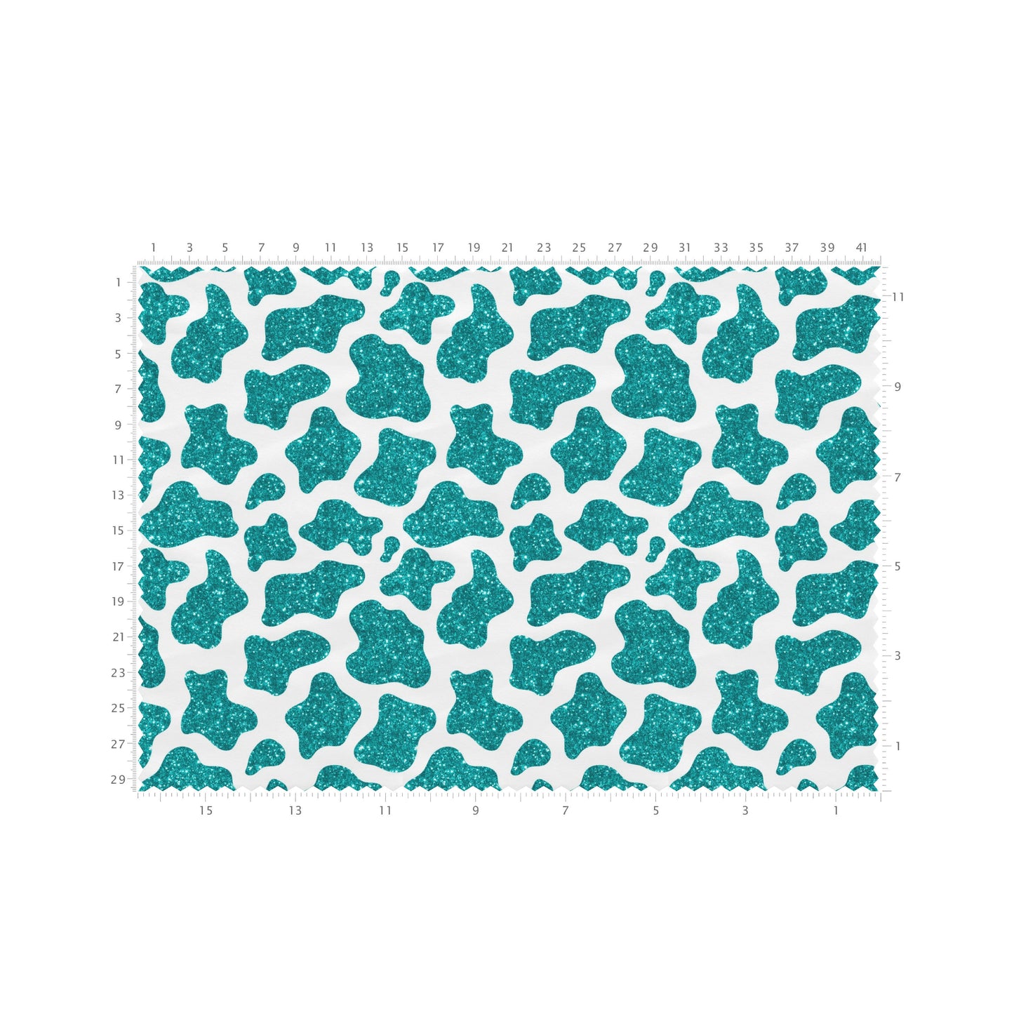100% Cotton Fabric By the Yard Printed in USA Cotton Sateen -  Cotton CTN2634 Turquoise Glitter Cow