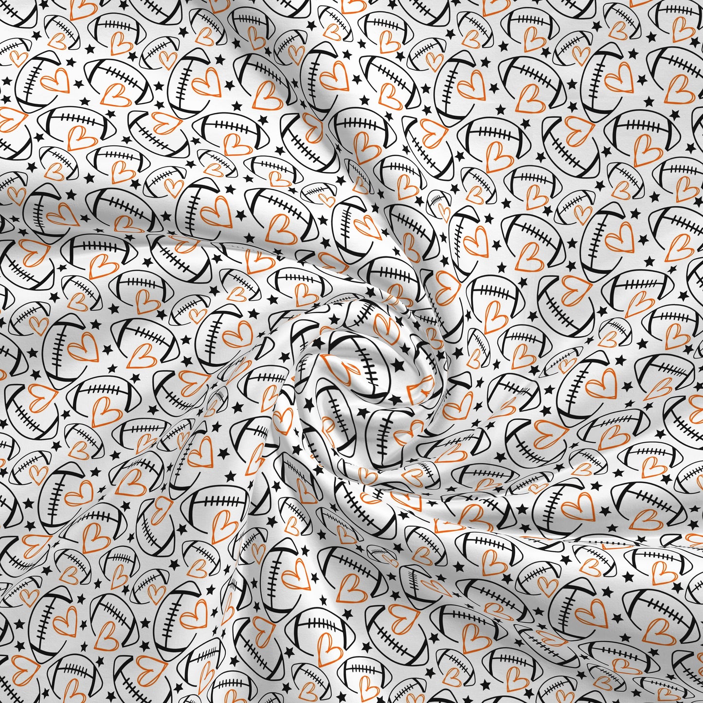 100% Cotton Fabric By the Yard Printed in USA Cotton Sateen -  Cotton CTN2646 Football